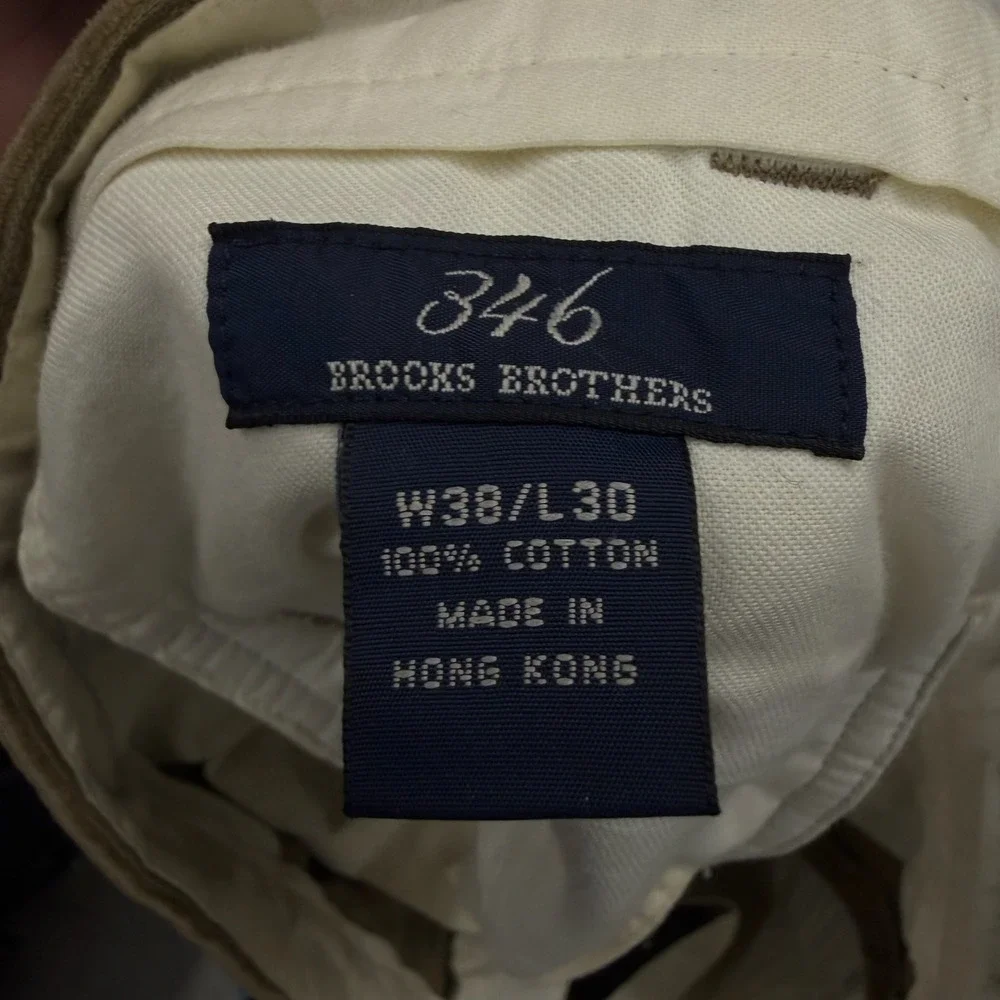 Brooks Brothers 346 Vintage Corduroy Pleated Cuffed Pants Mens 38x30 Tan Brown